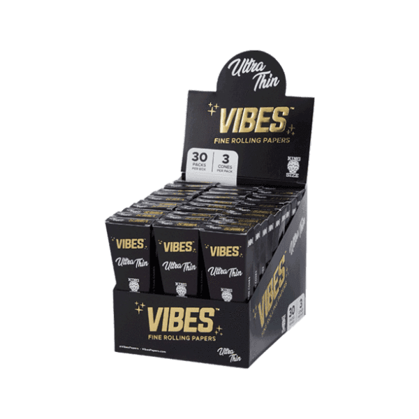 Vibes-Cones-Box-King-Size-Black-(Ultra Thin)