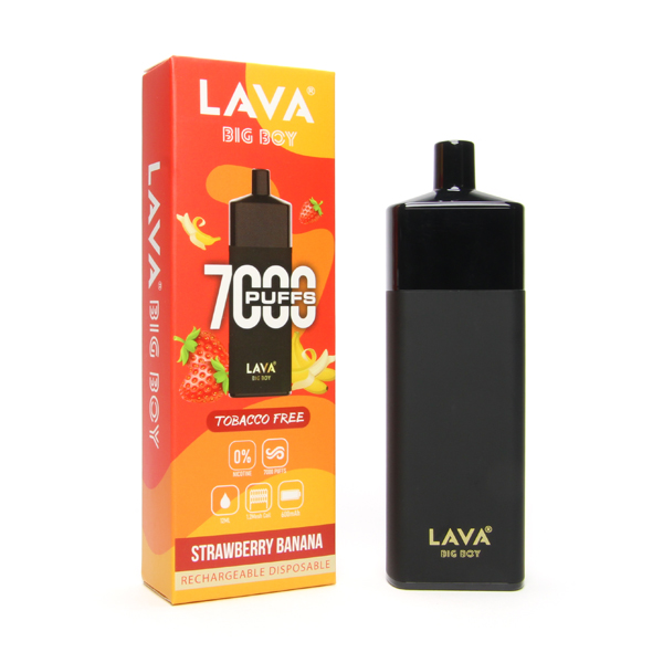 Lava Big Boy Disposable Tobacco Free 0% 7000 Puffs Strawberry Banana Lava Big Boy Disposable Tobacco Free 0% 7000 Puffs Strawberry Banana