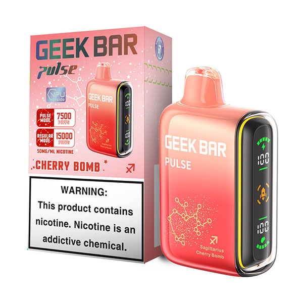 geek bar pulse 15k puff disposable cherry bomb