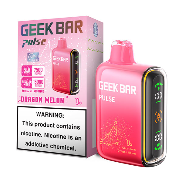 geek bar pulse 15k puff disposable dragon melon