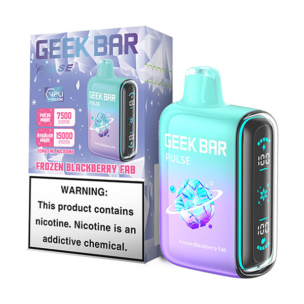 geek bar pulse 15k puff disposable frozen blackberry fab