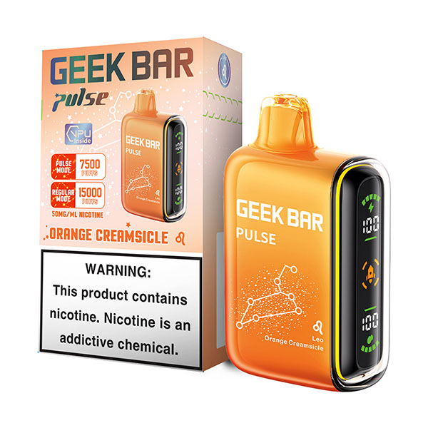 geek bar pulse 15k puff disposable orange creamsicle