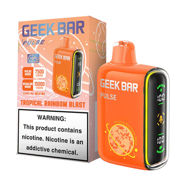 geek bar pulse 15k puff disposable tropical rainbow blast