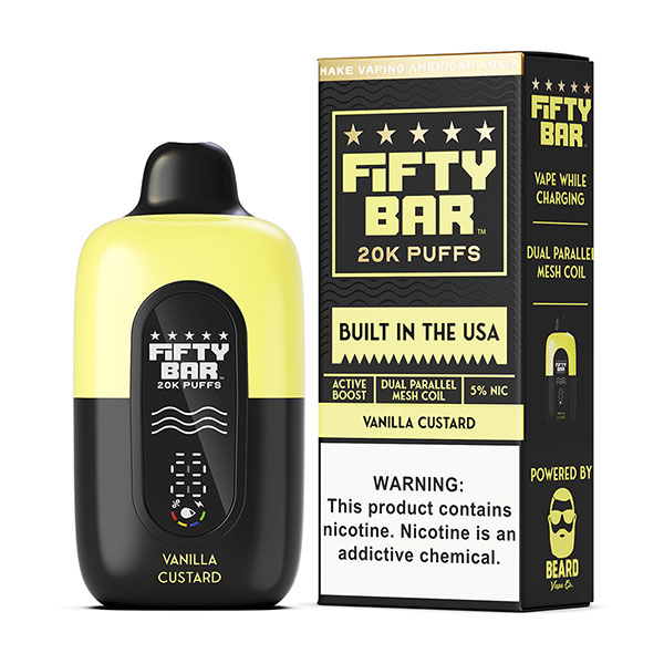 fifty bar 20k puff disposable vanilla custard fifty bar 20k puff disposable vanilla custard