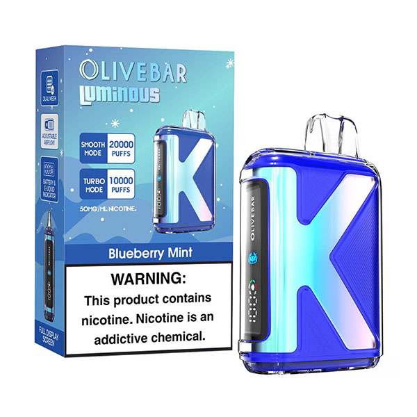 olivebar luminous 20k puff disposable blueberry mint olivebar luminous 20k puff disposable blueberry mint