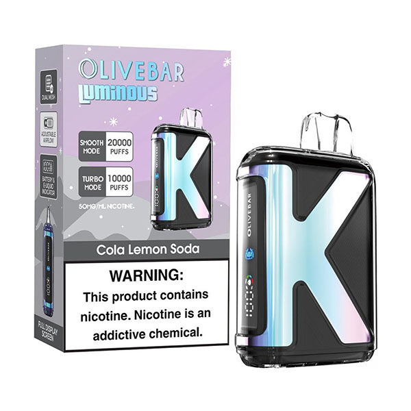 olivebar luminous 20k puff disposable cola lemon soda olivebar luminous 20k puff disposable cola lemon soda