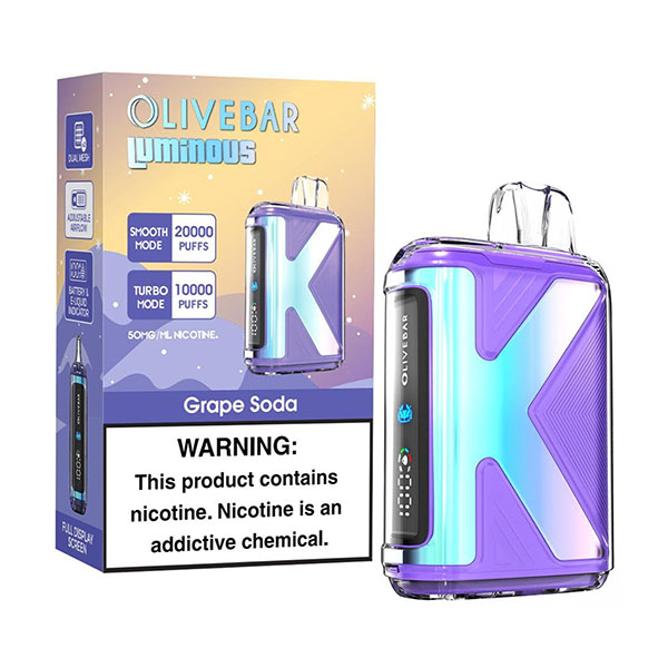 olivebar luminous 20k puff disposable grape soda olivebar luminous 20k puff disposable grape soda