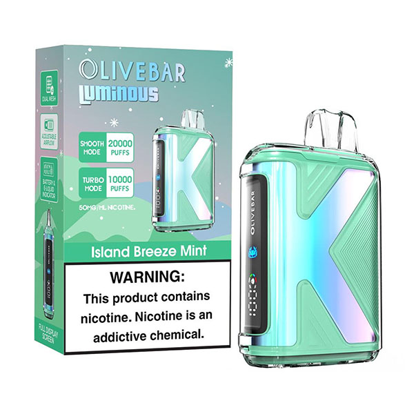 olivebar luminous 20k puff disposable island breeze mint olivebar luminous 20k puff disposable island breeze mint