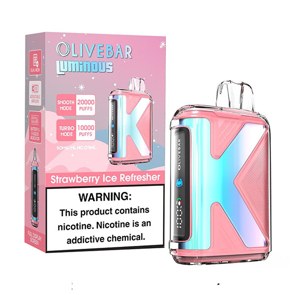 olivebar luminous 20k puff disposable strawberry ice refresher olivebar luminous 20k puff disposable strawberry ice refresher