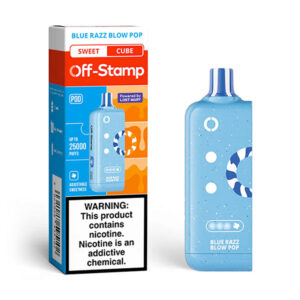 off stamp sweet cube pod 25k puff blue razz blow pop