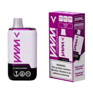 vnm hypercharged 25k puffs grape ice
