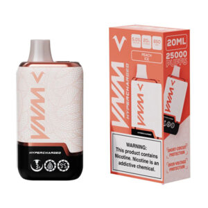 vnm hypercharged 25k puffs peach ice