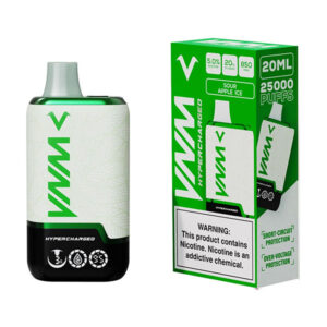 vnm hypercharged 25k puffs sour apple ice
