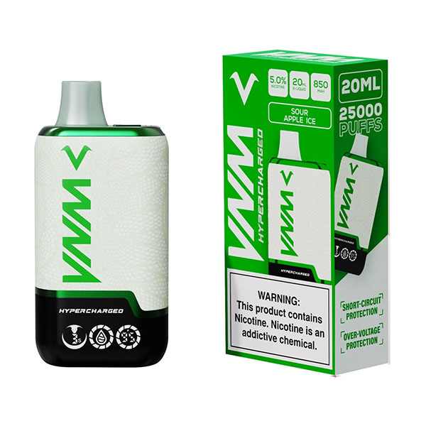 vnm hypercharged 25k puffs sour apple ice vnm hypercharged 25k puffs sour apple ice