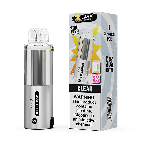 lava click pod 30k puff disposable clear