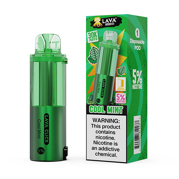 lava click pod 30k puff disposable cool mint