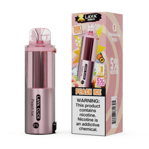 lava click pod 30k puff disposable peach ice