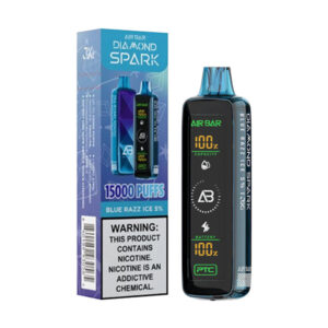 air bar diamond spark 15k puff disposable blue razz ice