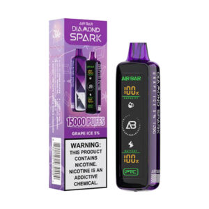 air bar diamond spark 15k puff disposable grape ice