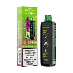 air bar diamond spark 15k puff disposable sour apple ice