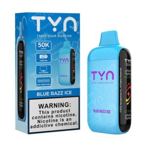 tyn 50k puff disposable blue razz ice