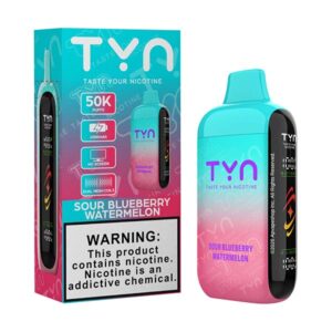 tyn 50k puff disposable sour blueberry watermelon