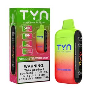 tyn 50k puff disposable sour strawberry