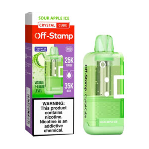 off stamp crystal cube pod 35k sour apple ice