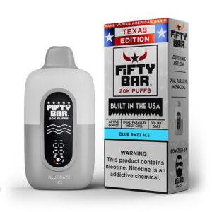 fifty bar texas series 20k disposable blue razz
