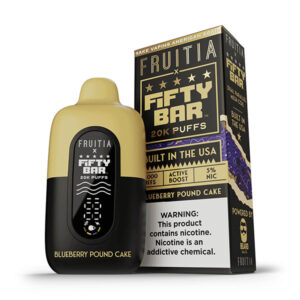 fifty bar x frutia 20k disposable blueberry pound cake