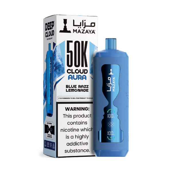 blue cloud vape Mazaya E Hookah Aura Disposable | 50000 Puffs Flum Mello 20K Daisy Nic Strength_20mg Pack:Complete Pack (Cores Club)